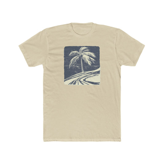 Chill Vibes Unisex Cotton Crew Tee with Palm Tree Design, Casual Summer T-Shirt, Beachwear, Gift for Friends, Vacation Tee